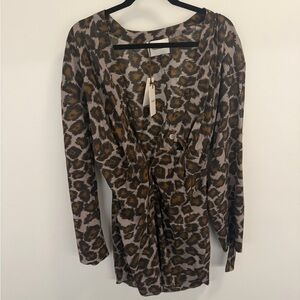 Nanushka Animal Print Button-Up Blouse